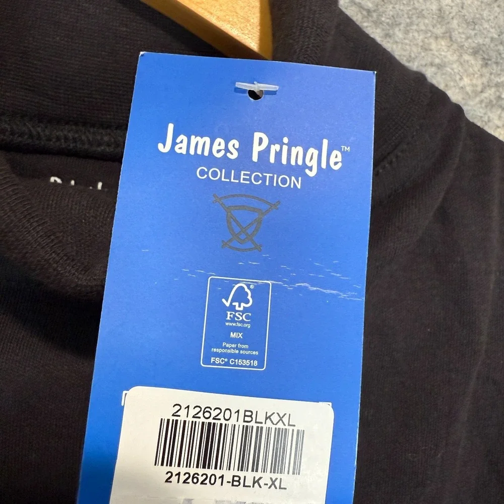 James Pringle Turtleneck Long Sleeve Shirt‎ Mens XL Extra Large Black Knit NEW